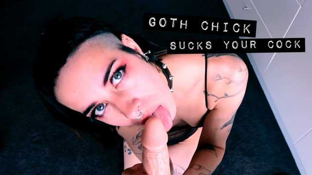 Goth chic POV Blowjob