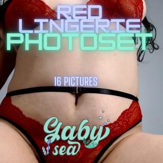 Red lingerie photoset photo gallery by Gabysea