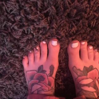 White painted toes on curly carpet photo gallery by Raven Friday